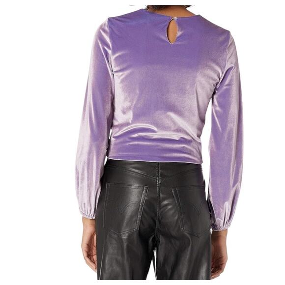 New Kendall & Kylie Velvet Purple Aqua Front Tie Top Plus Size 2X - Picture 2 of 6